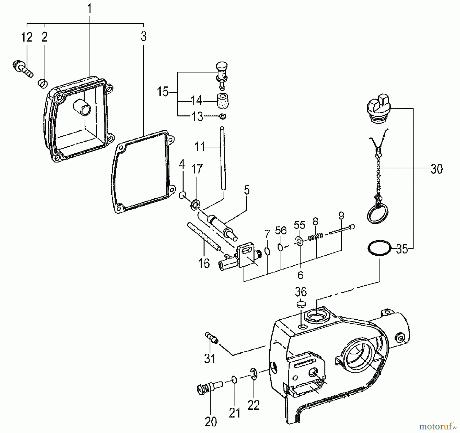  Tanaka Hochentaster TPS-260PF - Tanaka Extended Reach Pole Saw Oil Pump, Cap, Filter