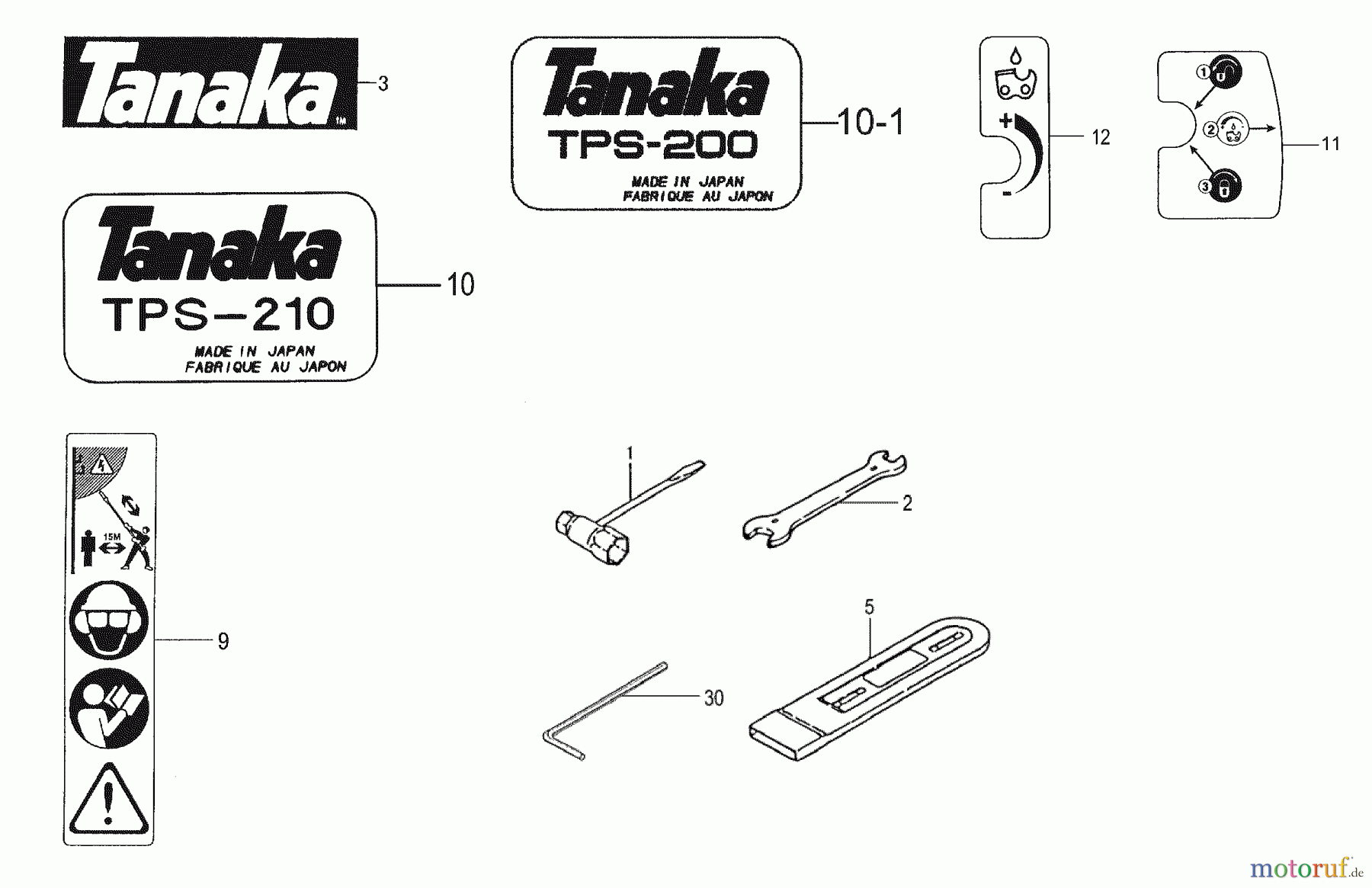 Tanaka Hochentaster TPS-260PF - Tanaka Extended Reach Pole Saw Tools & Decals