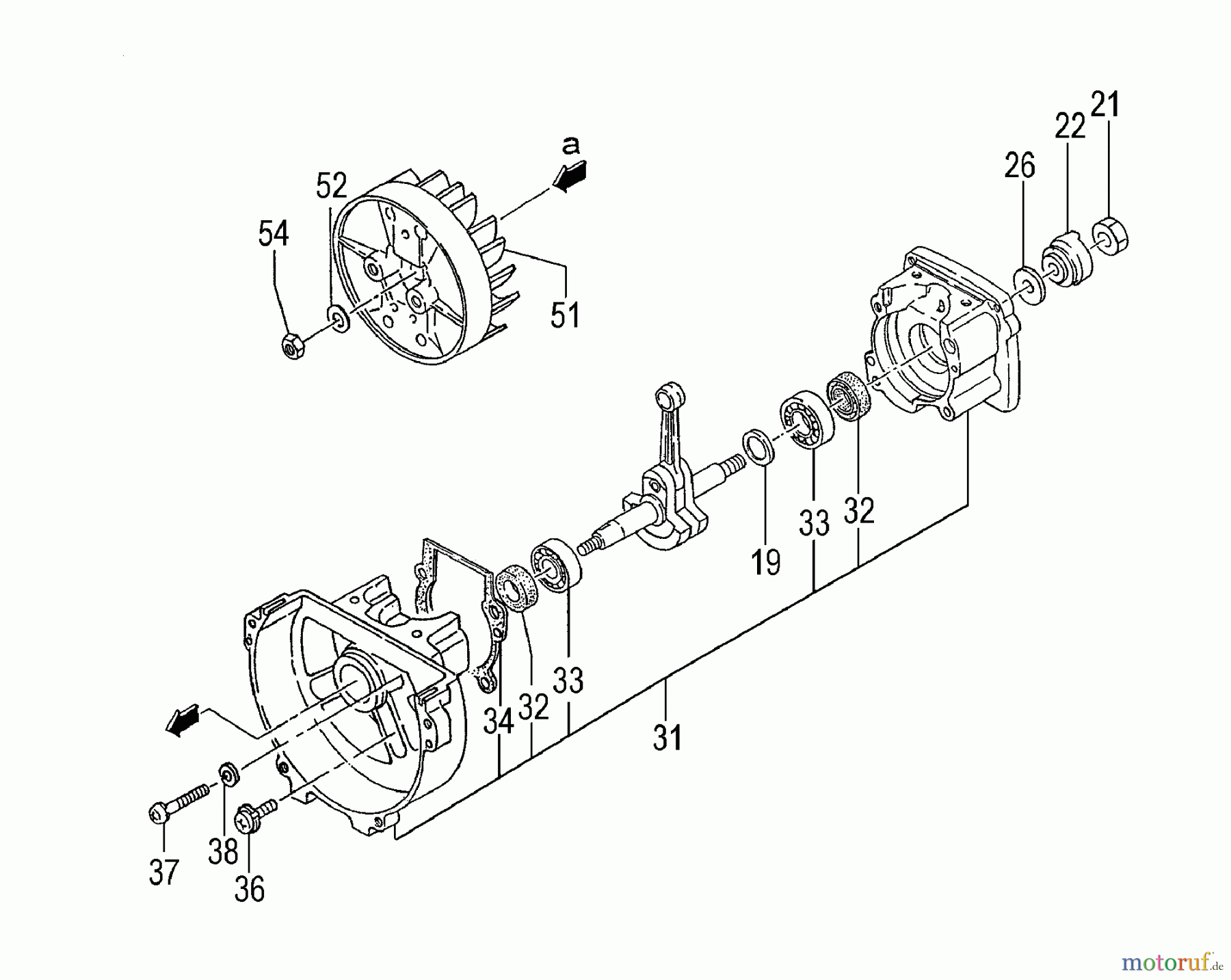 Tanaka Hochentaster TPS-270PN - Tanaka Extended Reach Pole Saw Engine / Crankcase, Flywheel