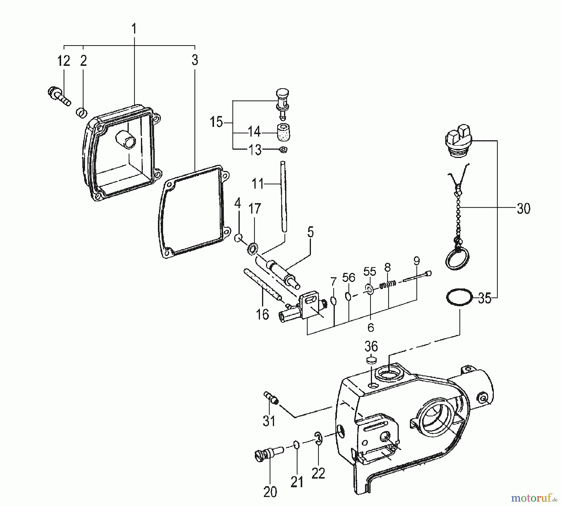 Tanaka Hochentaster TPS-270PF - Tanaka Extended Reach Pole Saw Oil Pump, Cap, Filter