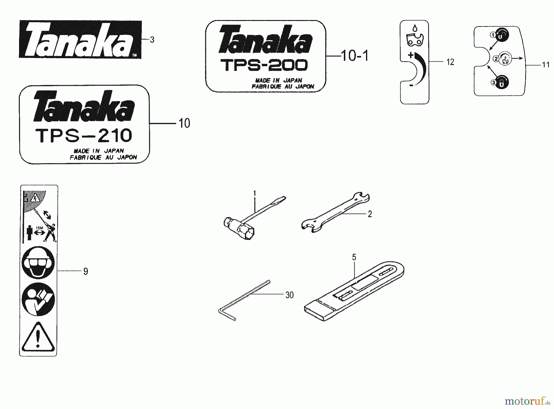 Tanaka Hochentaster TPS-270PF - Tanaka Extended Reach Pole Saw Tools & Decals