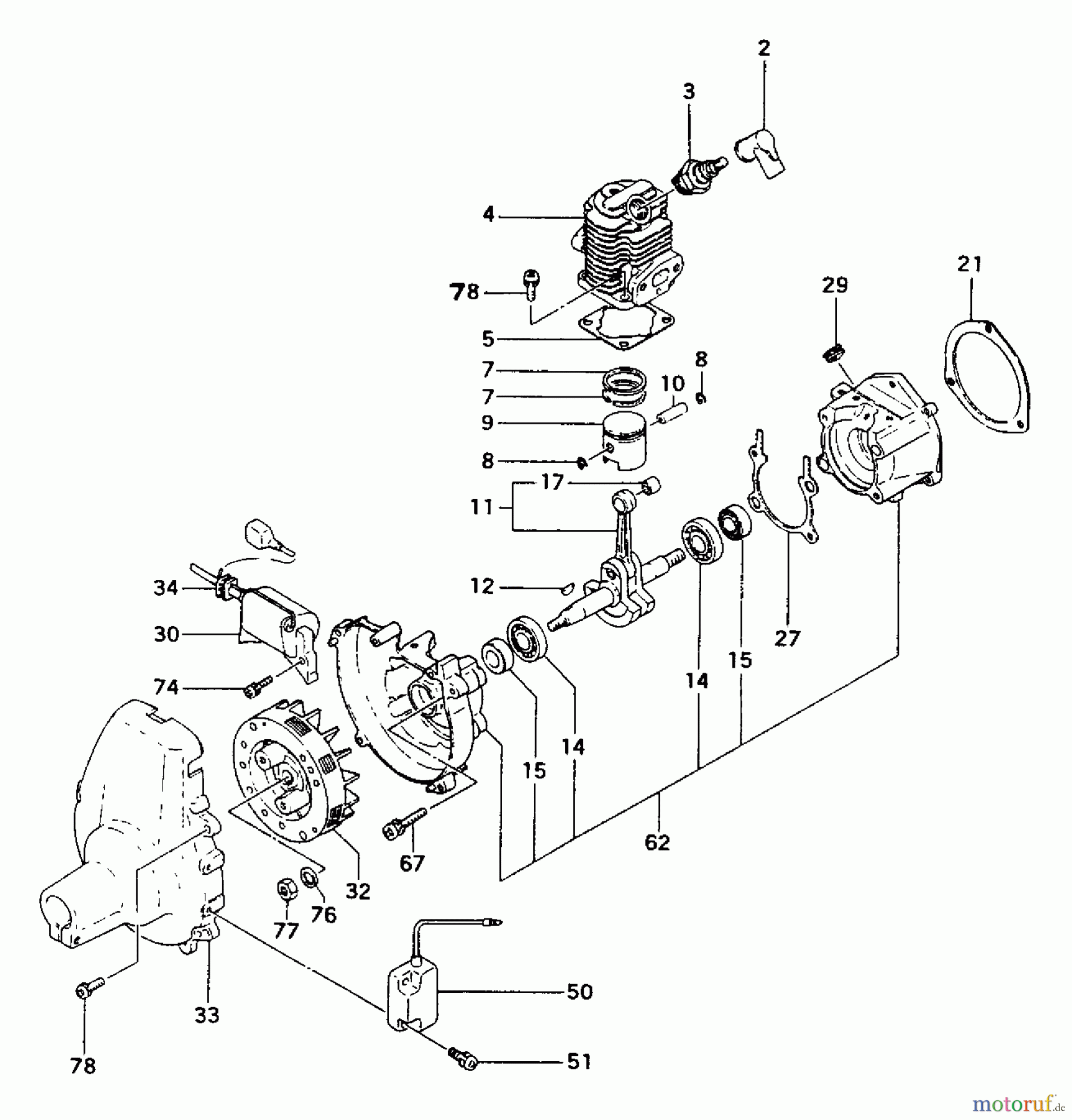 Tanaka Trimmer, Motorsensen TBC-205 - Tanaka Brush Cutter Engine