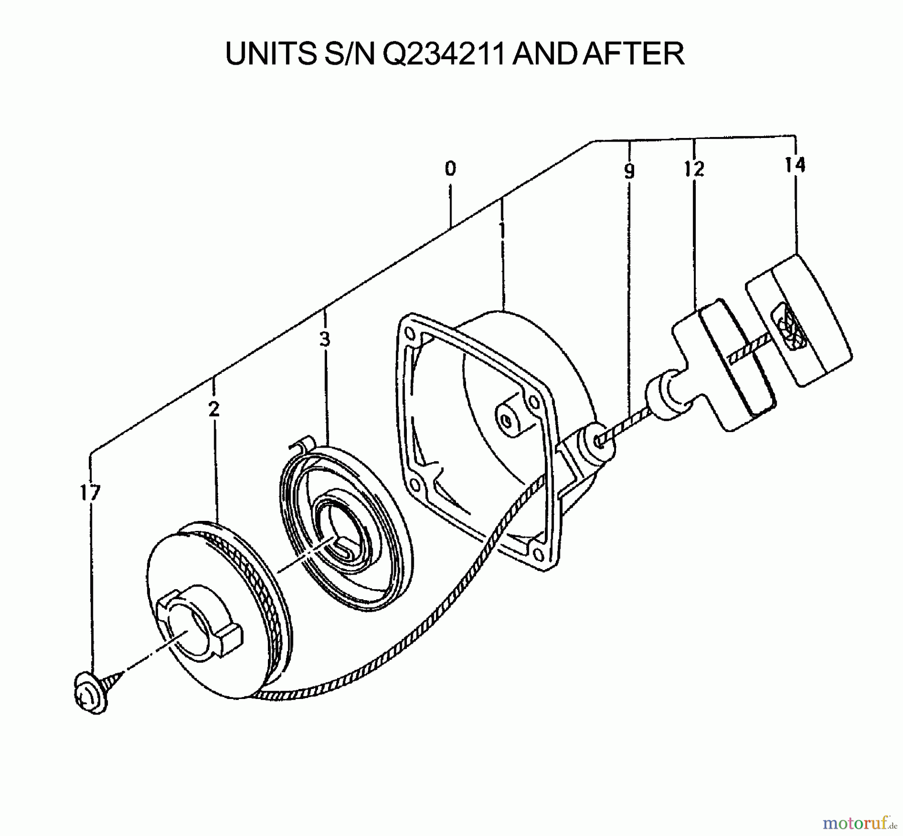 Tanaka Blasgeräte, Sauger, Häcksler, Mulchgeräte TBL-4600 - Tanaka Backpack Blower Recoil Starter (Units S/N Q234211 and after)