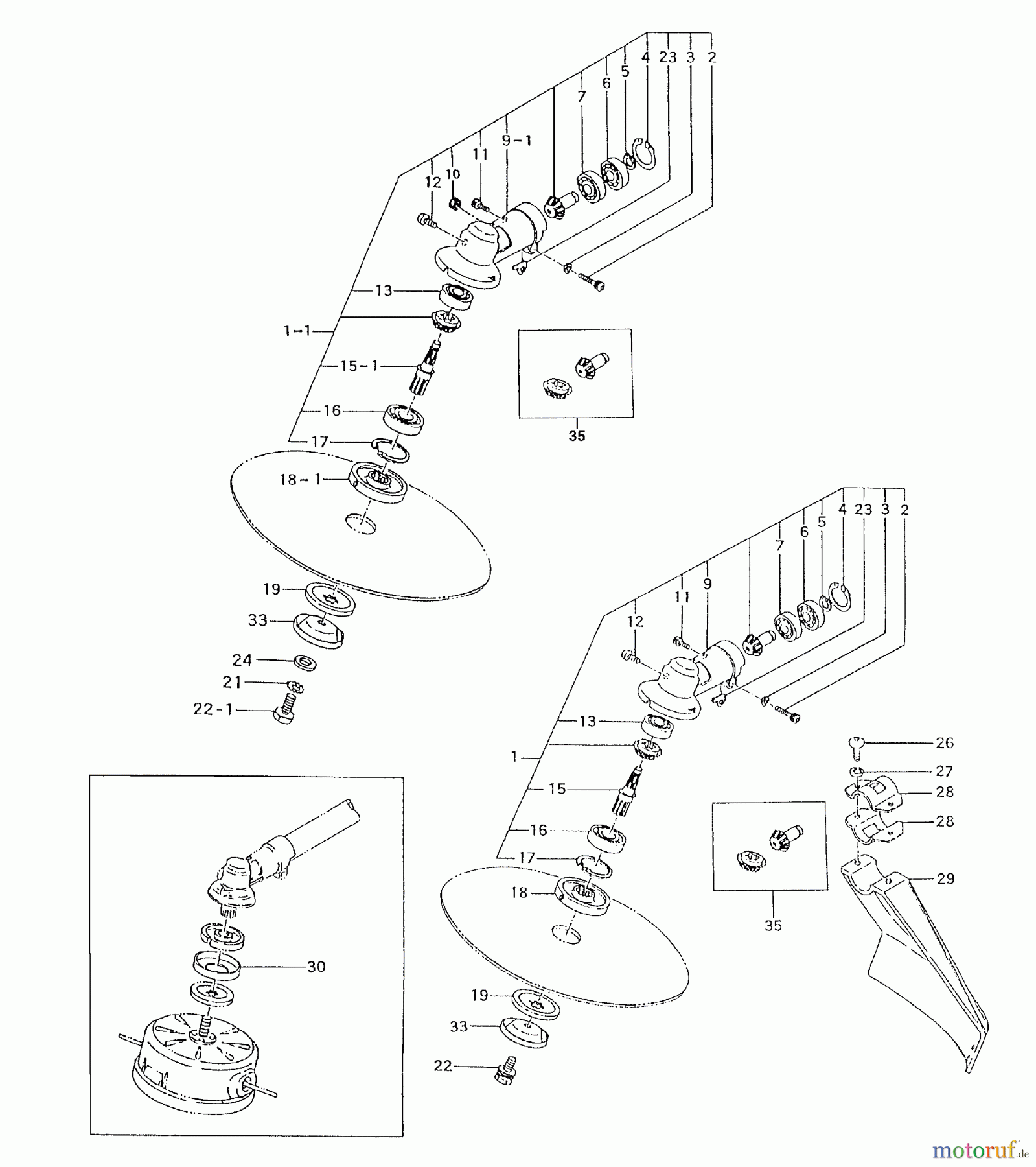 Tanaka Trimmer, Motorsensen TBC-220 - Tanaka Grass Trimmer / Brush Cutter Gear Case, Safety Guard