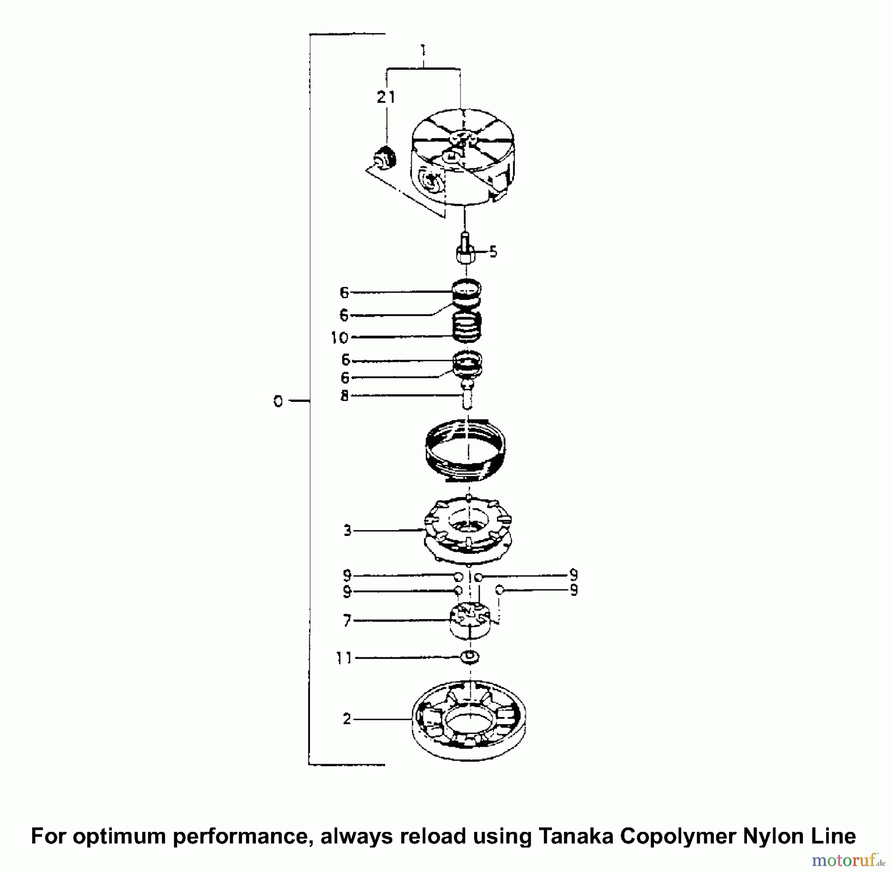 Tanaka Trimmer, Motorsensen TBC-220 - Tanaka Grass Trimmer / Brush Cutter Head, Cutting, TH-95