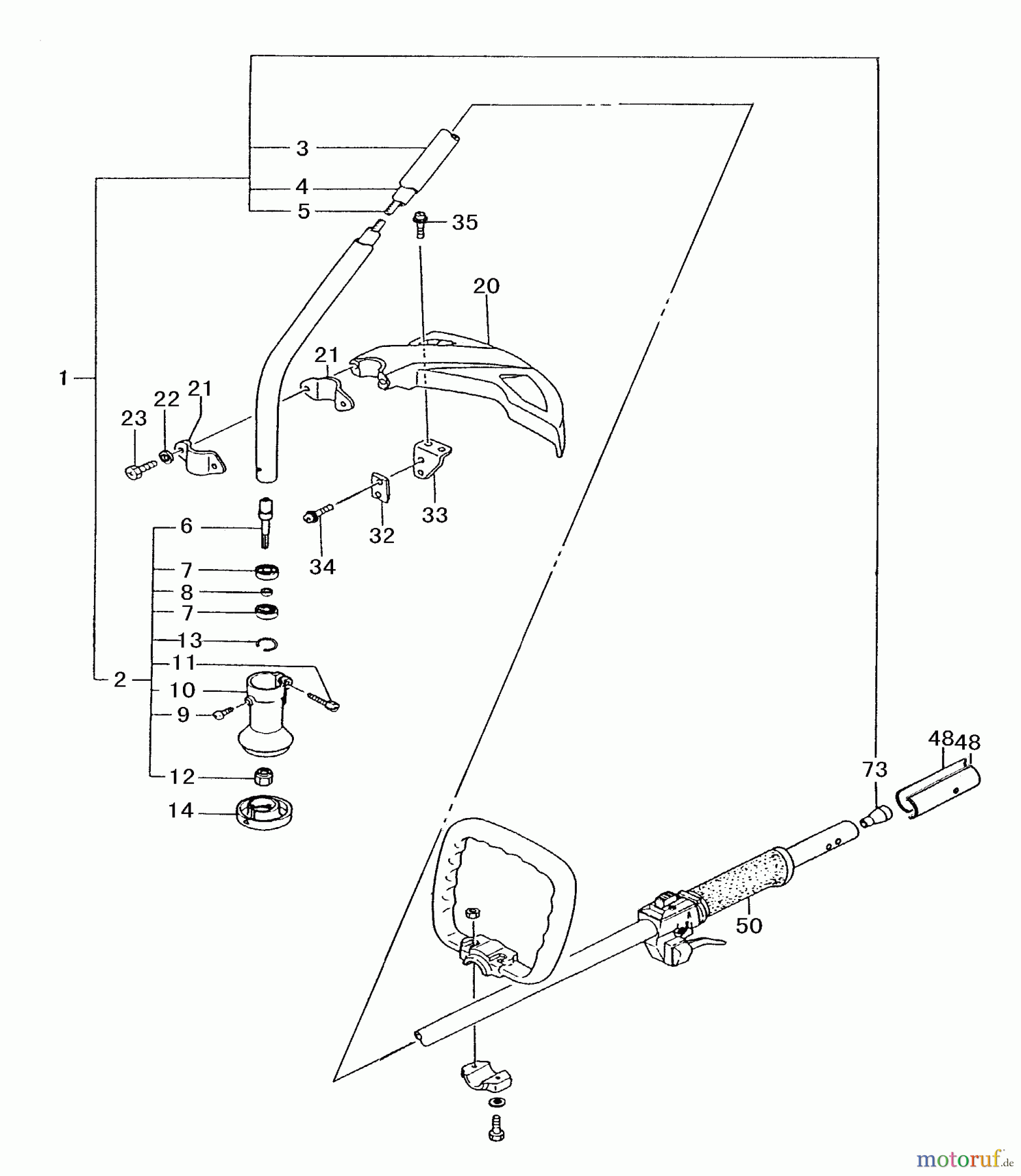  Tanaka Trimmer, Motorsensen TBC-2251 - Tanaka Grass Trimmer Drive Shaft, Safety Guard, Gear Case