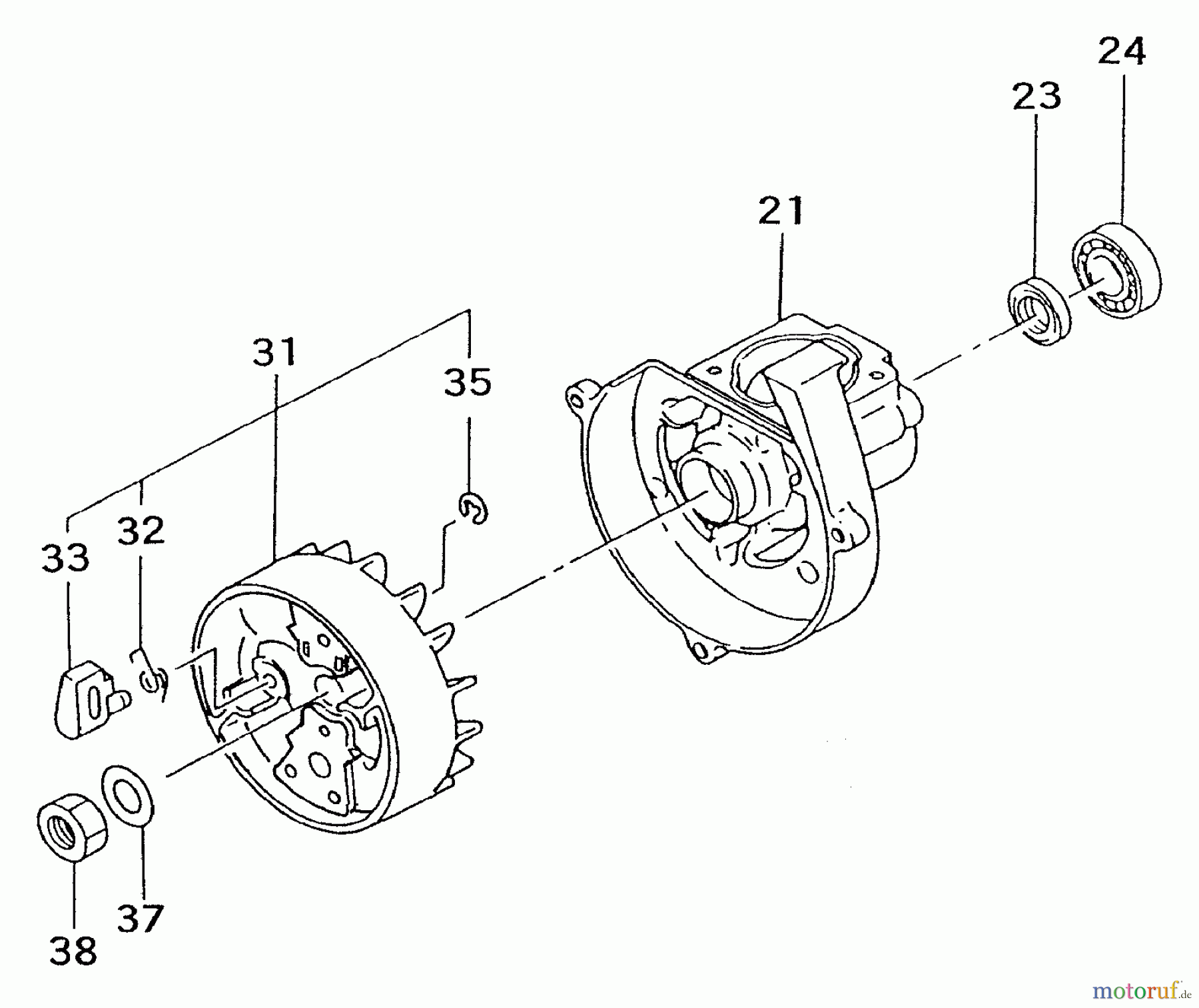  Tanaka Trimmer, Motorsensen TBC-2251 - Tanaka Grass Trimmer Flywheel, Crankcase