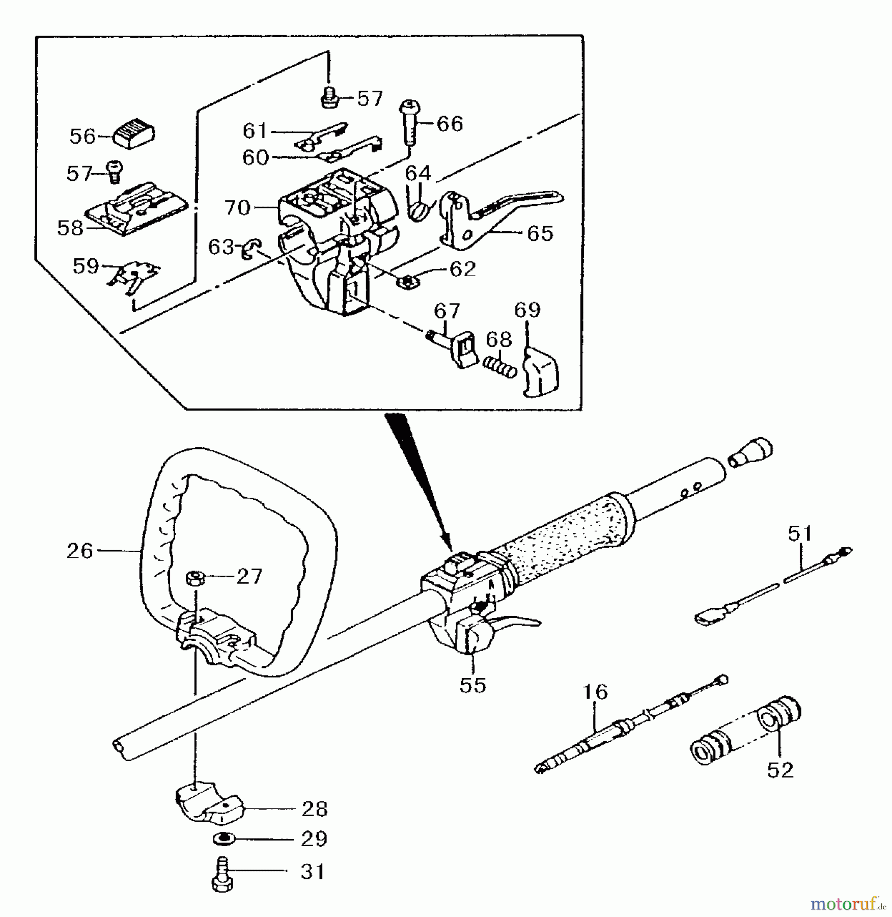Tanaka Trimmer, Motorsensen TBC-2251 - Tanaka Grass Trimmer Handle, Throttle Lever