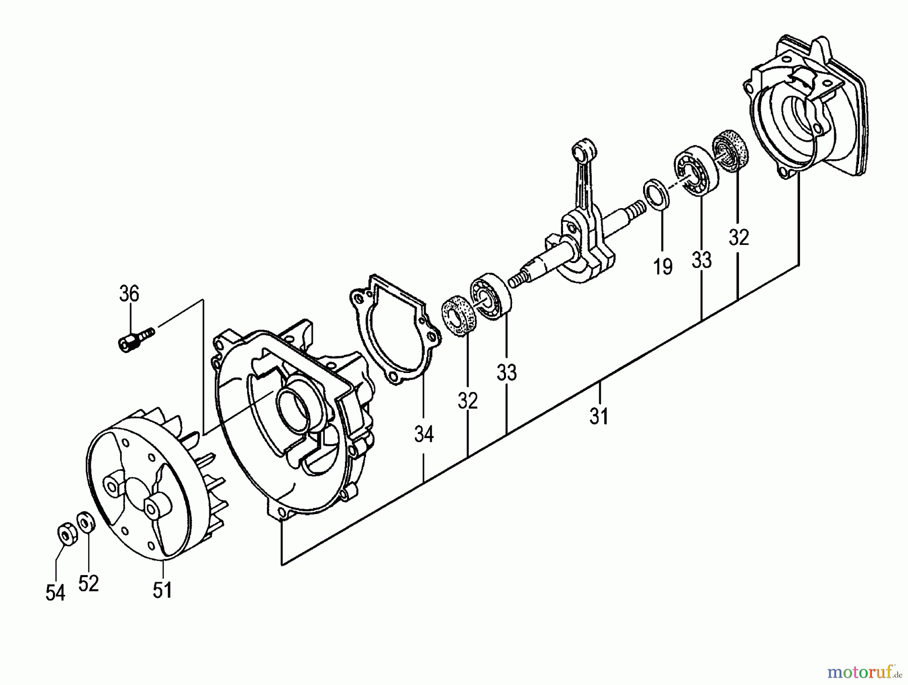 Tanaka Trimmer, Motorsensen TBC-225CS - Tanaka Grass Trimmer Crankcase & Flywheel