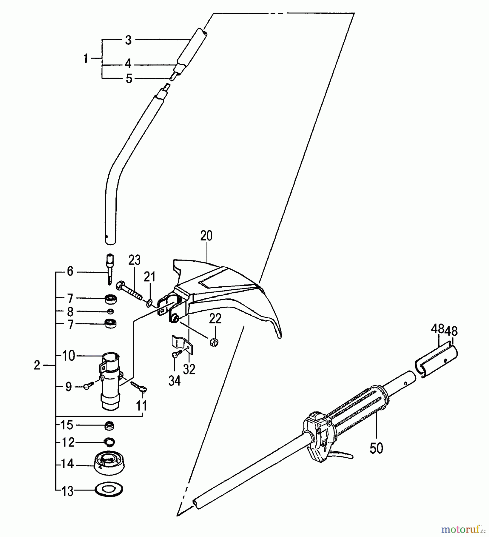 Tanaka Trimmer, Motorsensen TBC-225CS - Tanaka Grass Trimmer Drive Shaft & Safety Guard