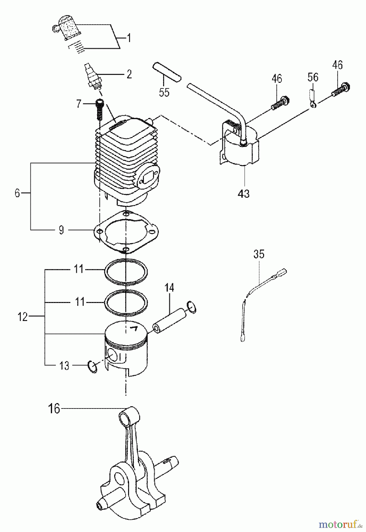  Tanaka Trimmer, Motorsensen TBC-2500 - Tanaka Grass Trimmer Cylinder, Piston, Crankshaft, Ignition