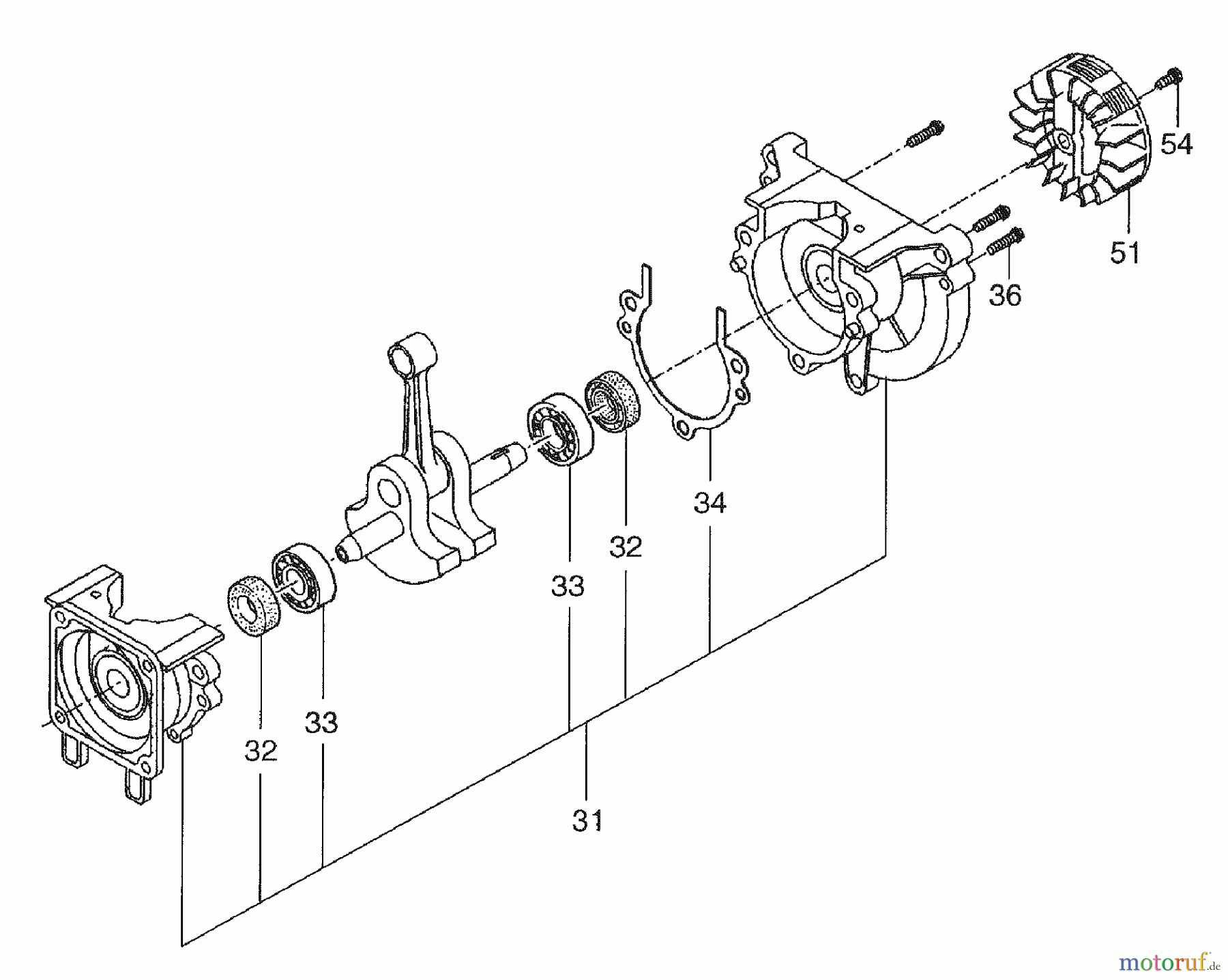 Tanaka Trimmer, Motorsensen TBC-2501H - Tanaka Grass Trimmer (SN: C263177 - C263752) Crankcase & Flywheel
