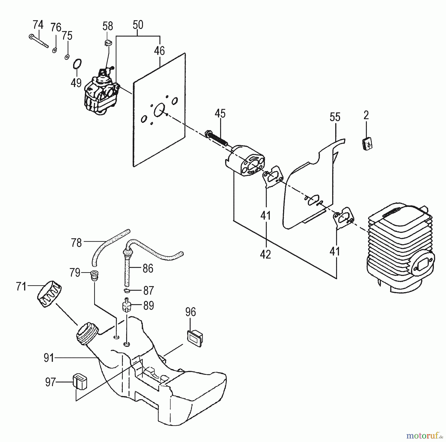 Tanaka Trimmer, Motorsensen TBC-2501H - Tanaka Grass Trimmer (SN: C263177 - C263752) Fuel System