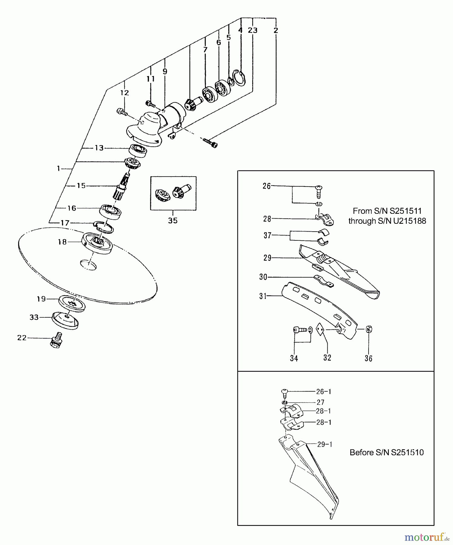 Tanaka Trimmer, Motorsensen TBC-2510 - Tanaka Grass Trimmer Gear Case, Safety Guard (Female Gear Case, Before S/N U215188)