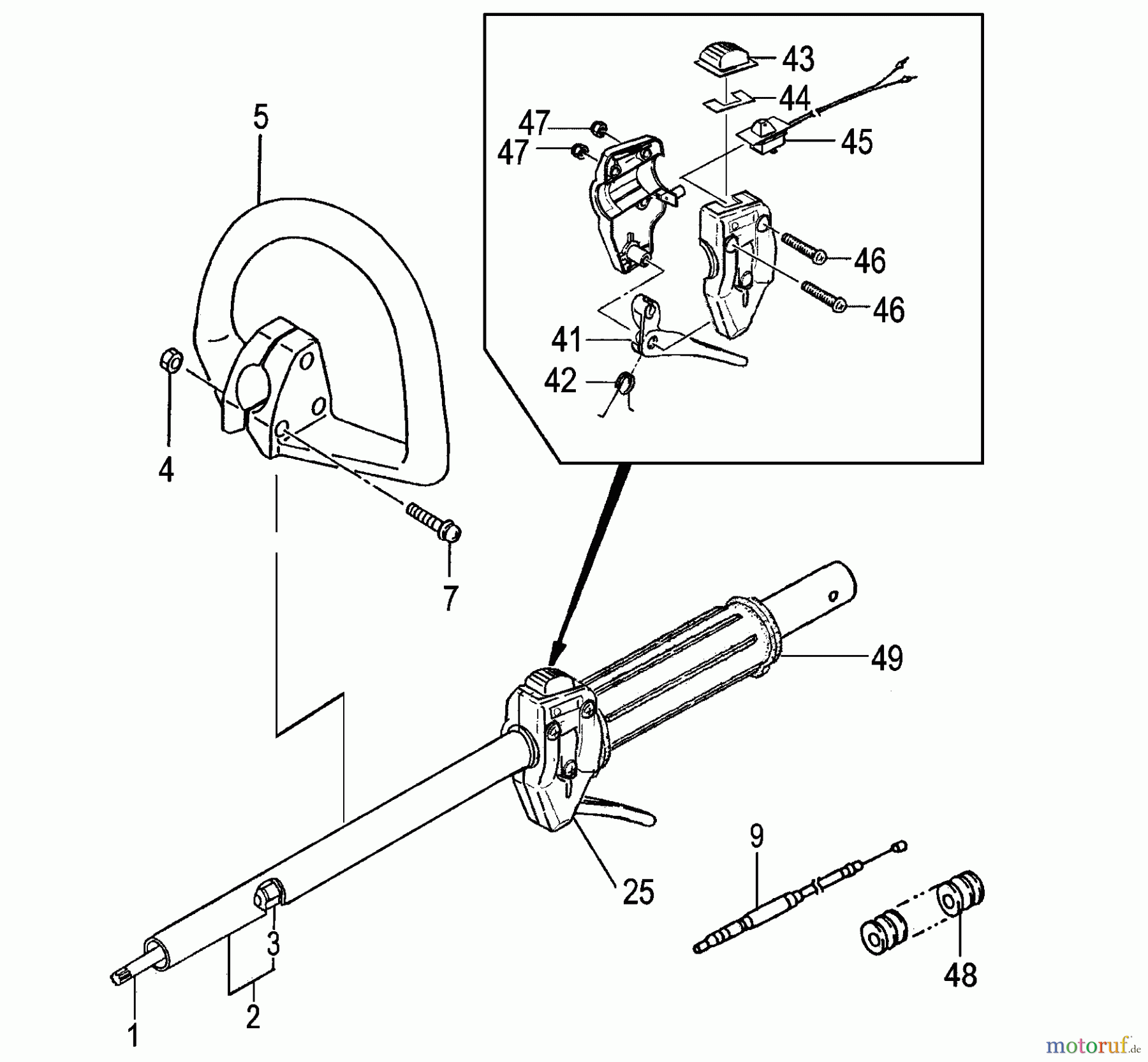 Tanaka Trimmer, Motorsensen TBC-255PF - Tanaka Grass Trimmer Drive Shaft & Front Handle