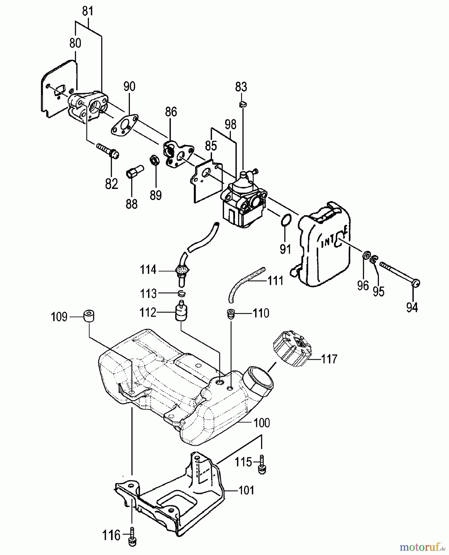 Tanaka Trimmer, Motorsensen TBC-255PF - Tanaka Grass Trimmer Fuel System