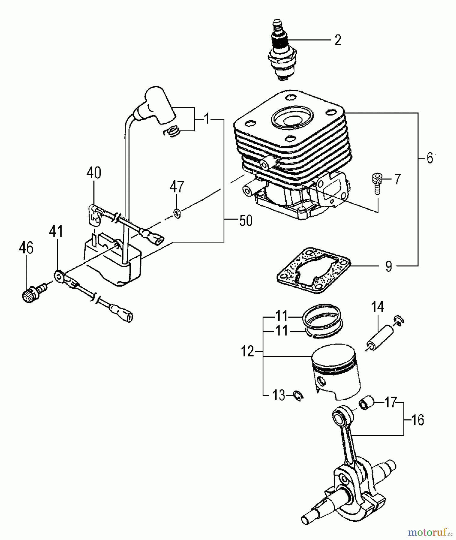 Tanaka Trimmer, Motorsensen TBC-260PF/L - Tanaka Grass Trimmer Cylinder,Piston,Crankshaft,Ignition