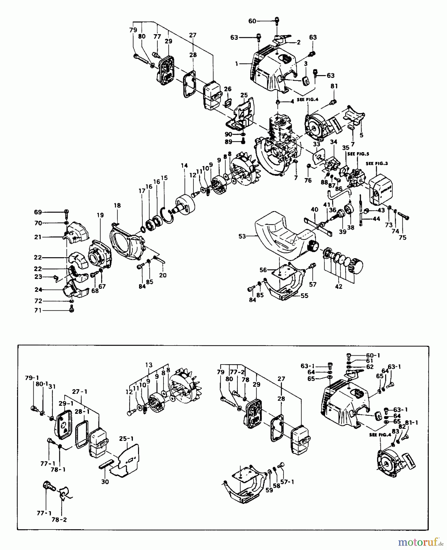 Tanaka Trimmer, Motorsensen TBC-262 - Tanaka Brush Cutter Engine Components