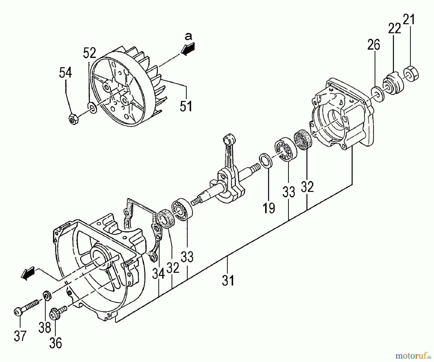Tanaka Trimmer, Motorsensen TBC-270PN - Tanaka Grass Trimmer / Brush Cutter, Low Emission Flywheel, Starter Pulley, Crankcase, Crankshaft