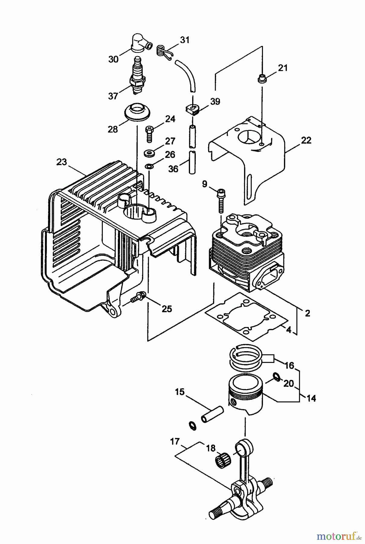 Tanaka Blasgeräte, Sauger, Häcksler, Mulchgeräte TBL-7600 - Tanaka Backpack Blower Cylinder, Piston, Crankshaft