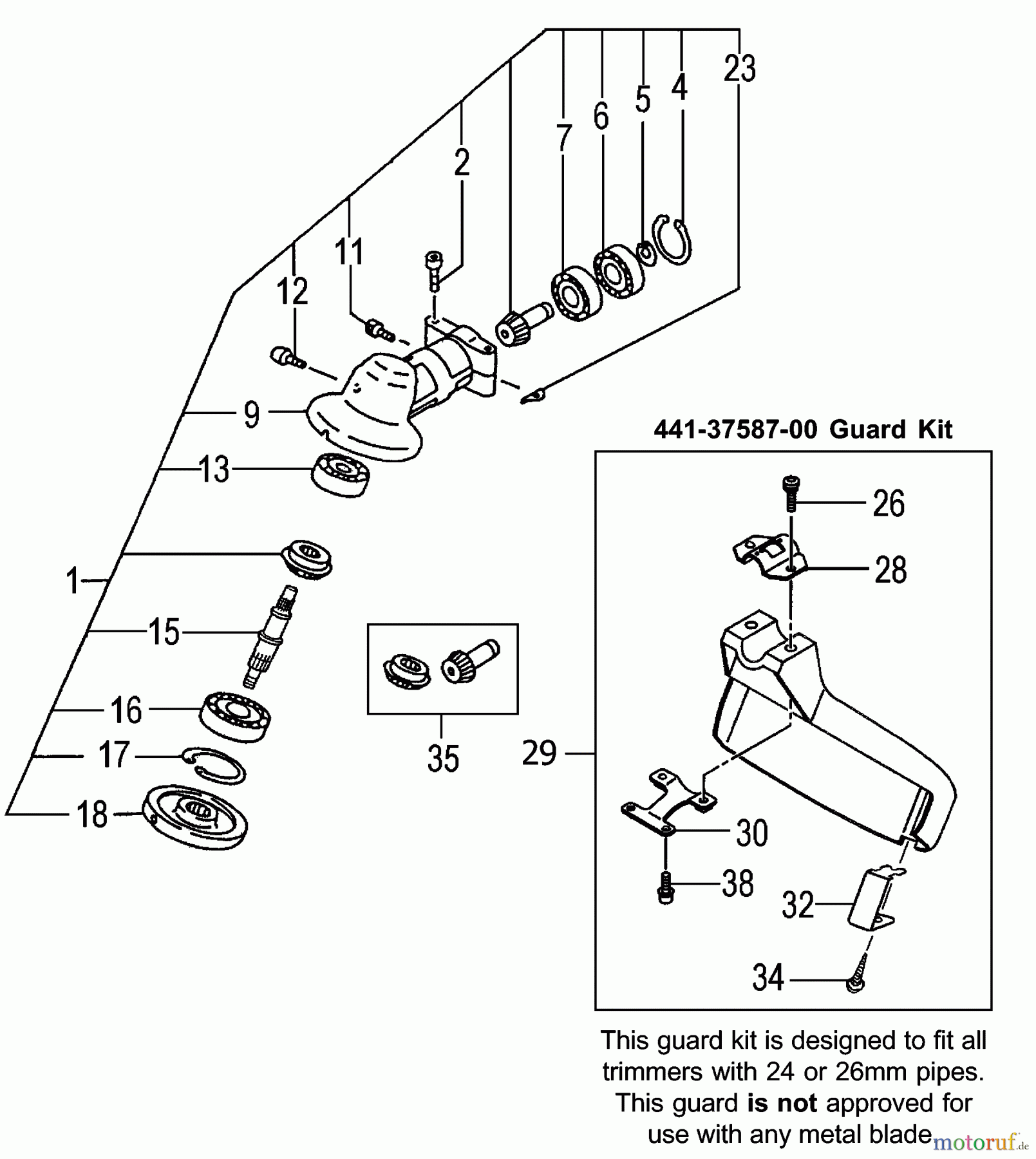 Tanaka Trimmer, Motorsensen TBC-280 - Tanaka Grass Trimmer Gear Case & Safety Guard