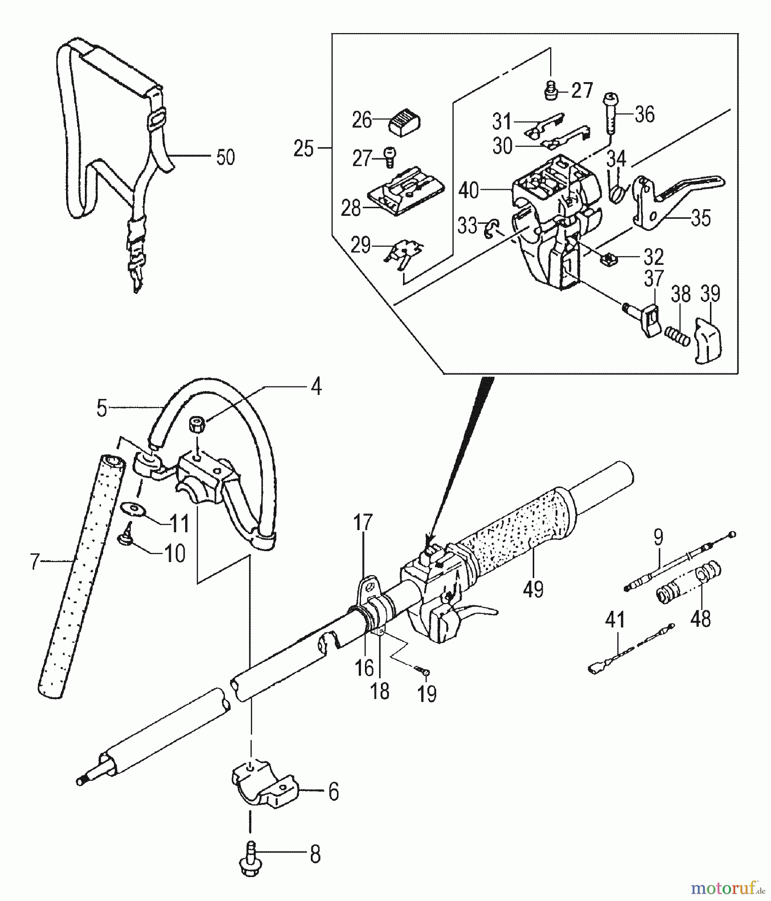  Tanaka Trimmer, Motorsensen TBC-280PF - Tanaka Grass Trimmer Drive Shaft & Front Handle