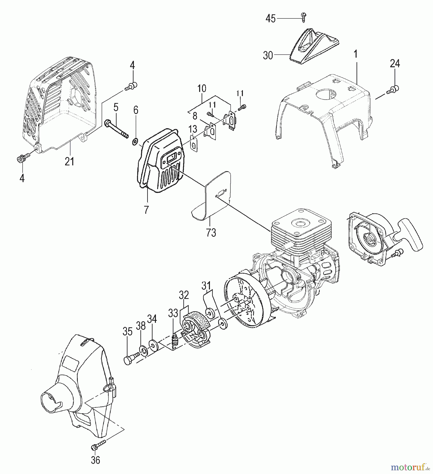  Tanaka Trimmer, Motorsensen TBC-280PF - Tanaka Grass Trimmer Muffler, Clutch & Cover