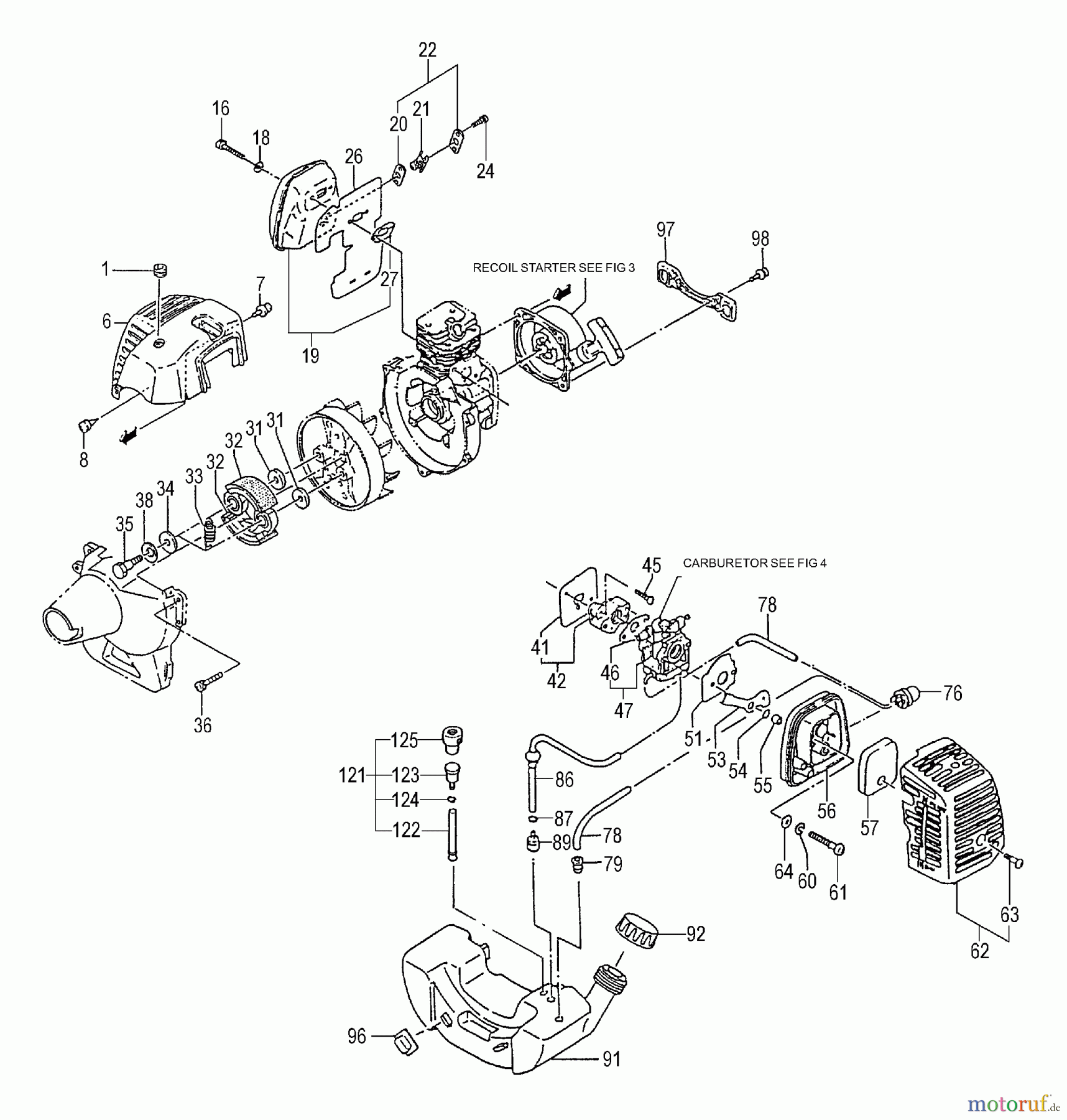 Tanaka Trimmer, Motorsensen TBC-300SDH - Tanaka Grass Trimmer / Brush Cutter Clutch, Muffler, Air Cleaner, Fuel System