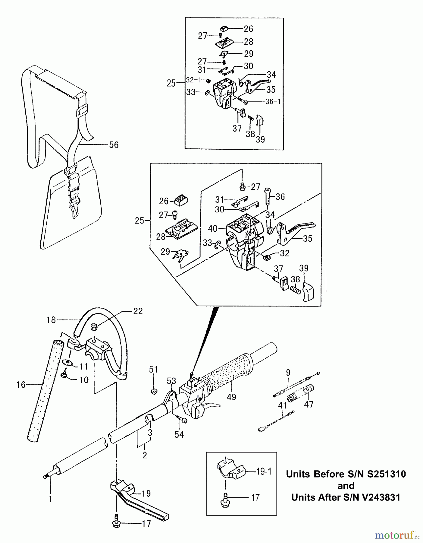 Tanaka Trimmer, Motorsensen TBC-3010 - Tanaka Grass Trimmer / Brush Cutter Throttle Lever, Handle, Drive Shaft