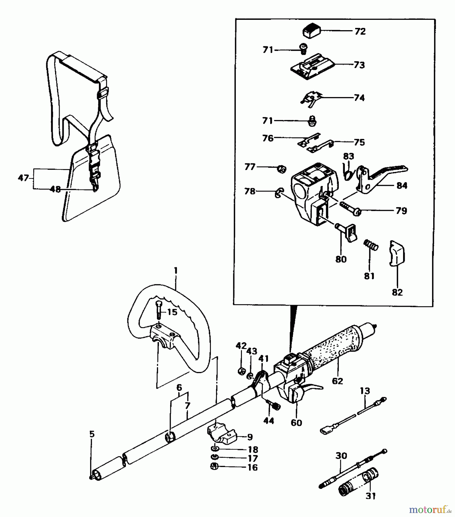 Tanaka Trimmer, Motorsensen TBC-325 - Tanaka Brush Cutter Handle