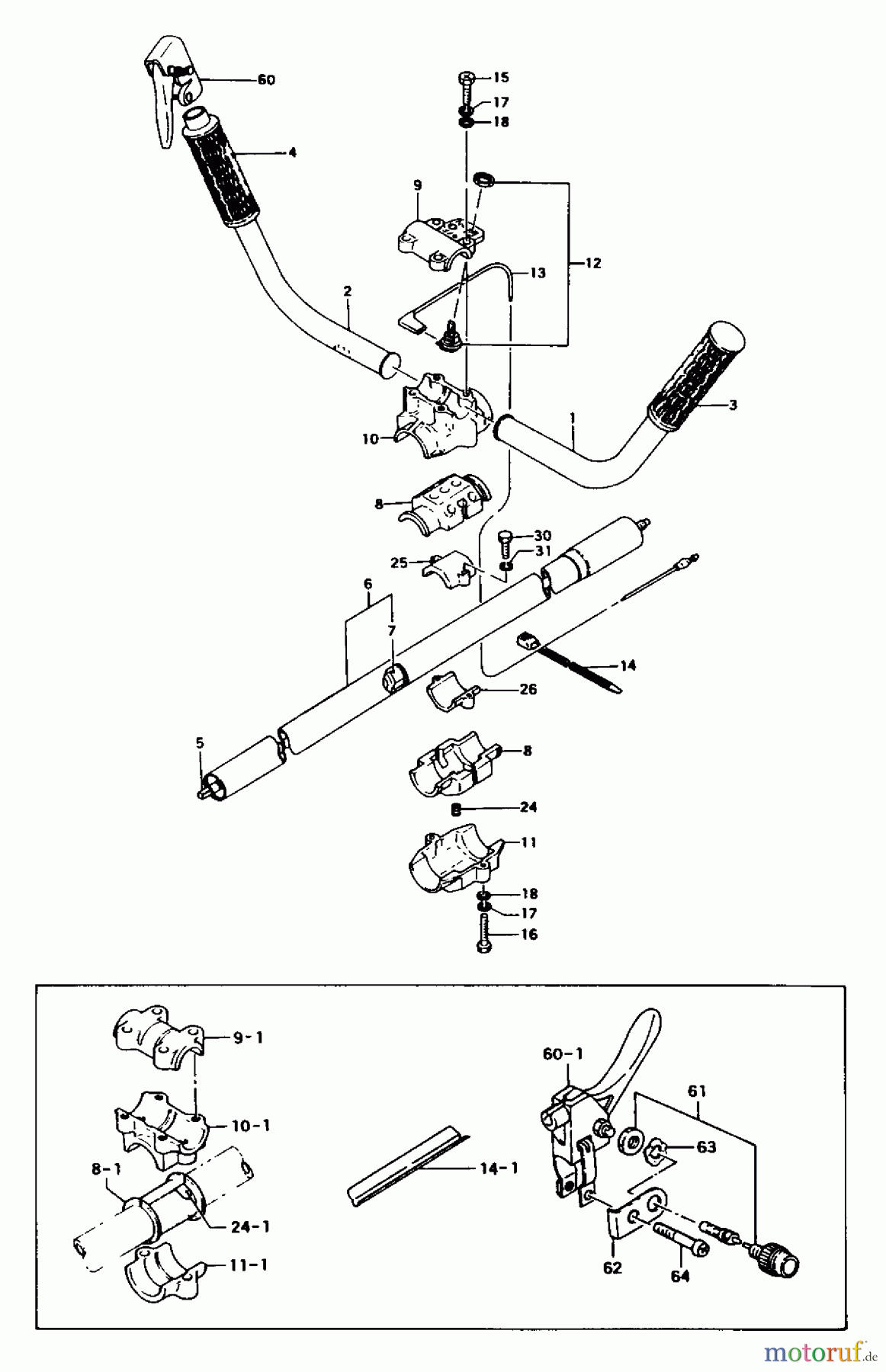 Tanaka Trimmer, Motorsensen TBC-373 - Tanaka Brush Cutter Handle
