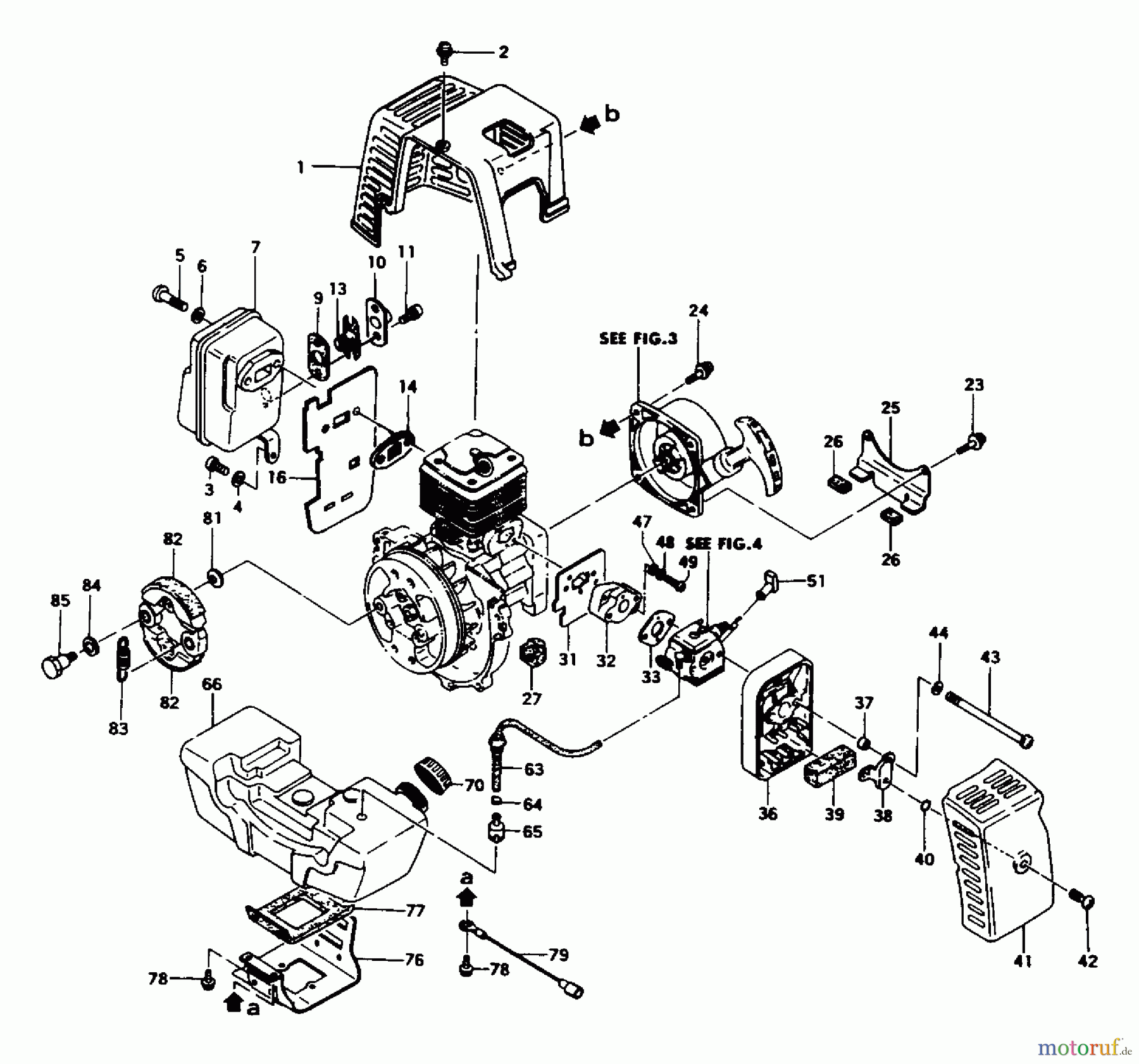 Tanaka Trimmer, Motorsensen TBC-400 - Tanaka Brush Cutter Engine Components