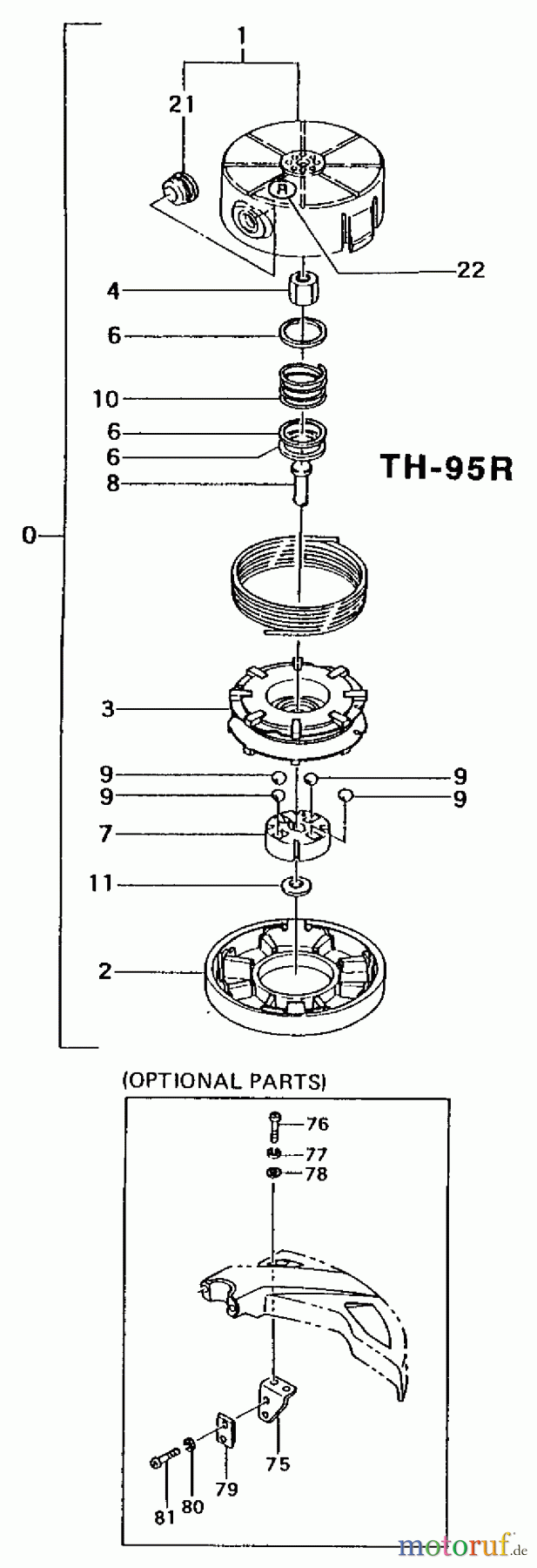 Tanaka Trimmer, Motorsensen TBC-4000 - Tanaka Brush Cutter Nylon Head - TH-95R