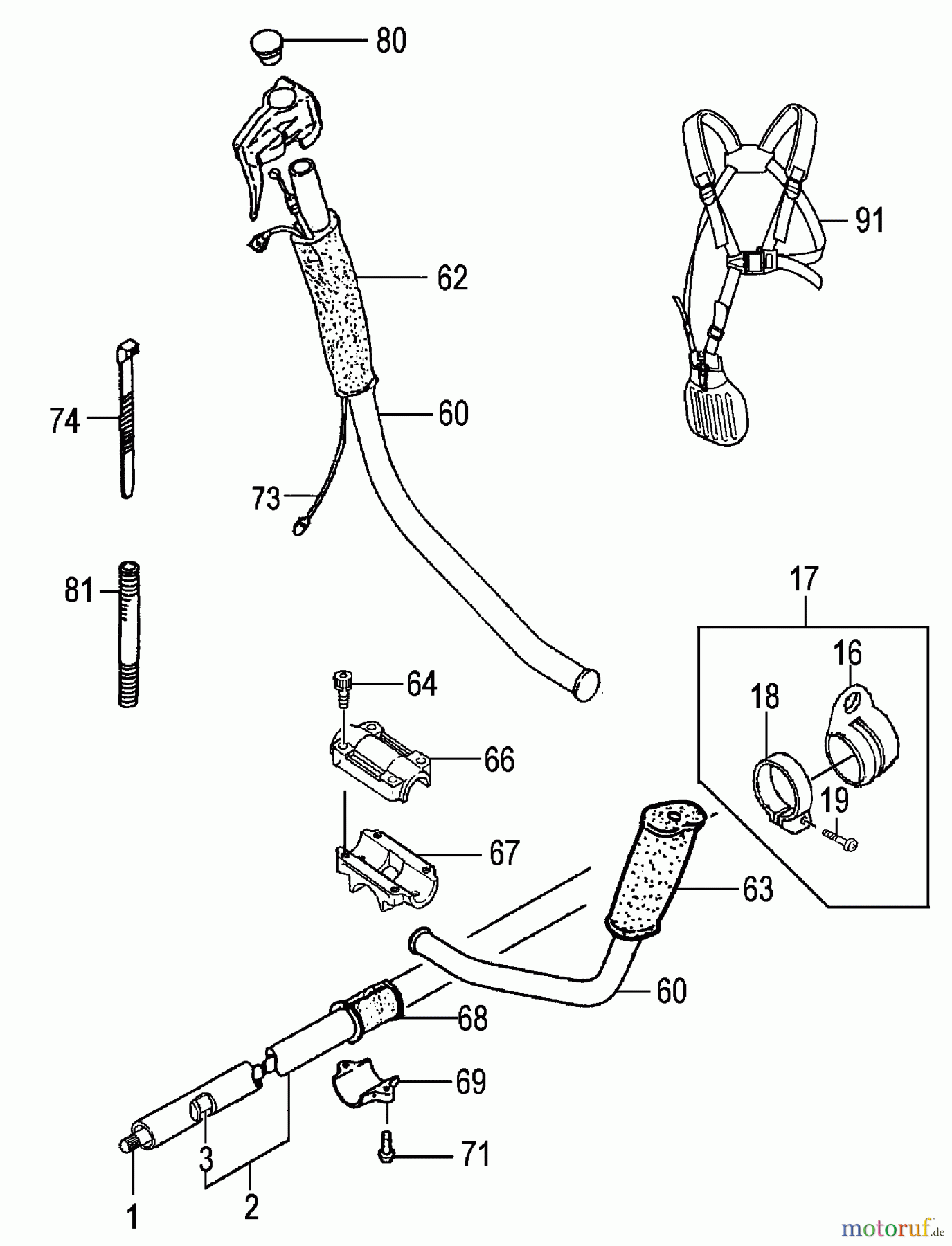Tanaka Trimmer, Motorsensen TBC-400PF - Tanaka Brushcutter, 40cc Drive Shaft & Handles