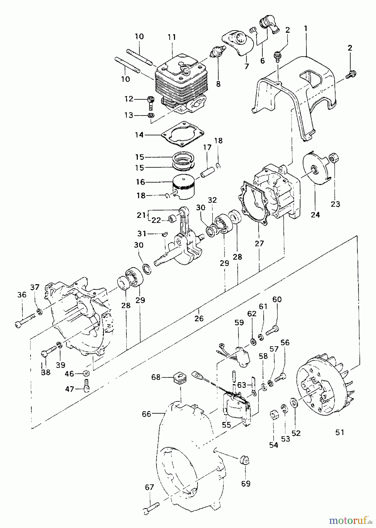 Tanaka Trimmer, Motorsensen TBC-422 - Tanaka Brush Cutter Engine