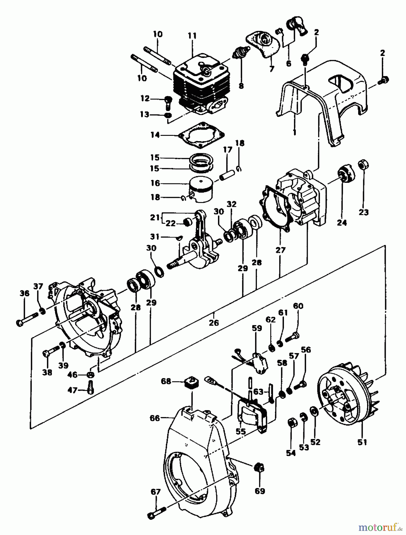 Tanaka Trimmer, Motorsensen TBC-425 - Tanaka Brush Cutter Engine