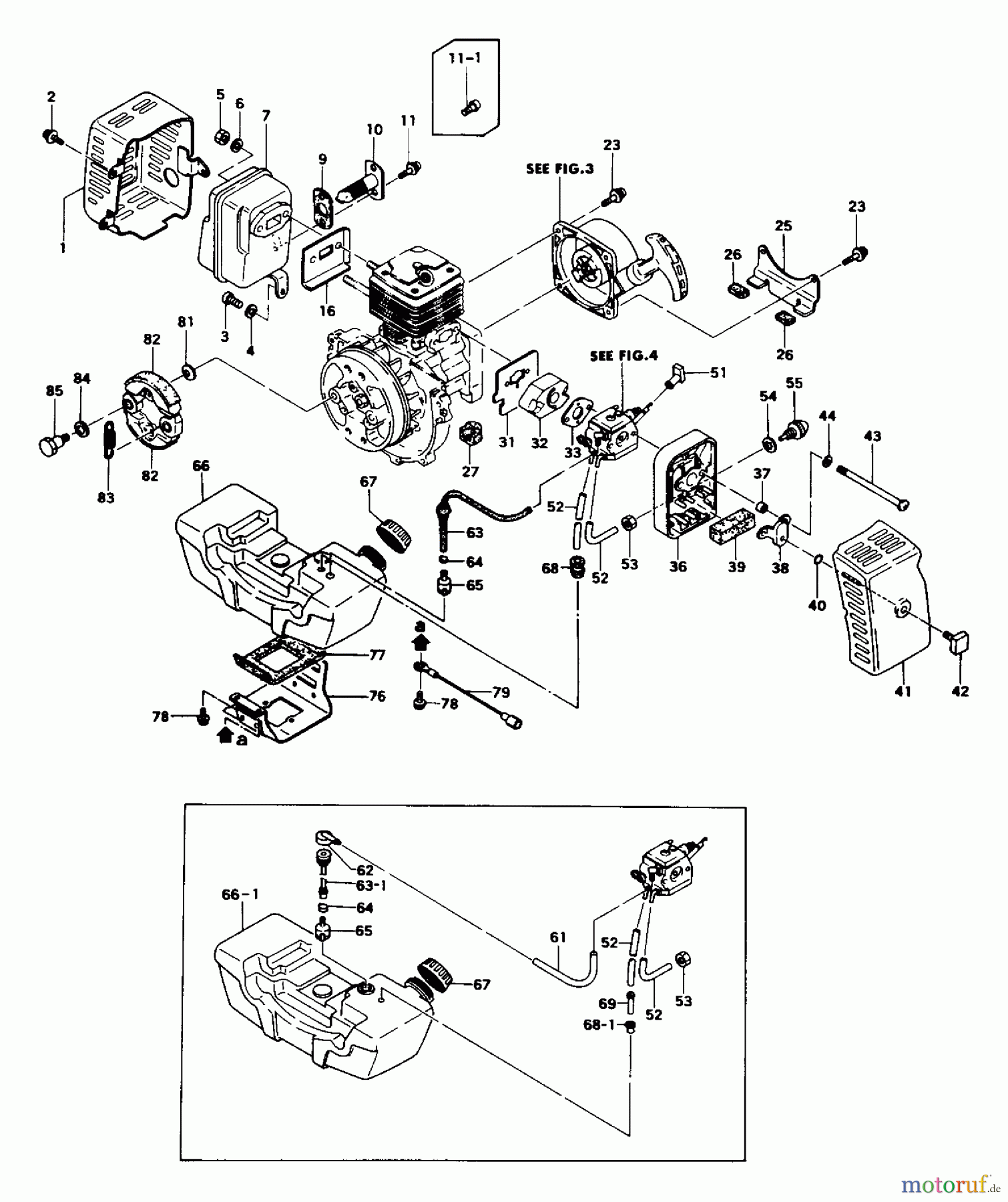 Tanaka Trimmer, Motorsensen TBC-425 - Tanaka Brush Cutter Engine Components