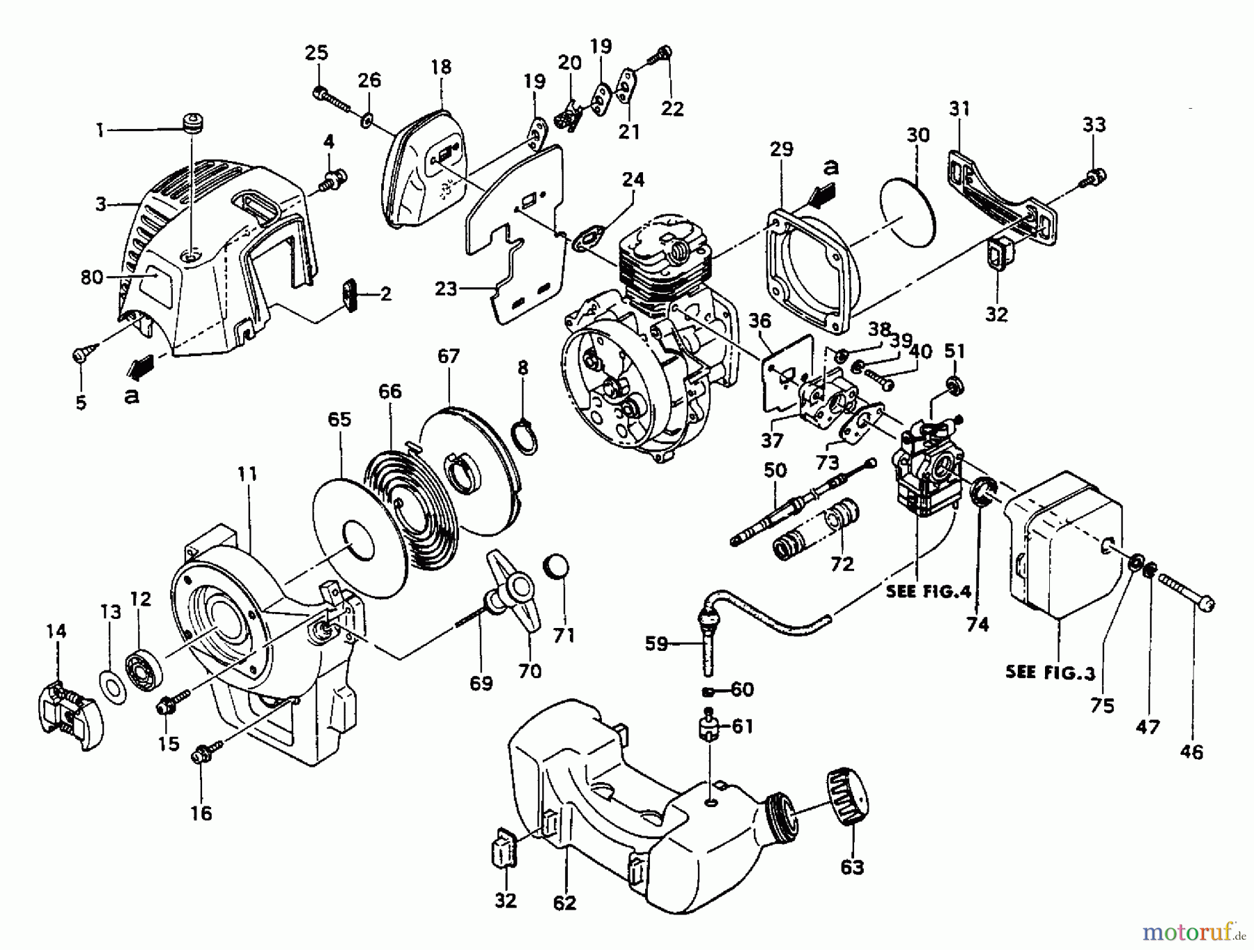 Tanaka Trimmer, Motorsensen TBC-5500 - Tanaka Trimmer / Brush Cutter Engine Components