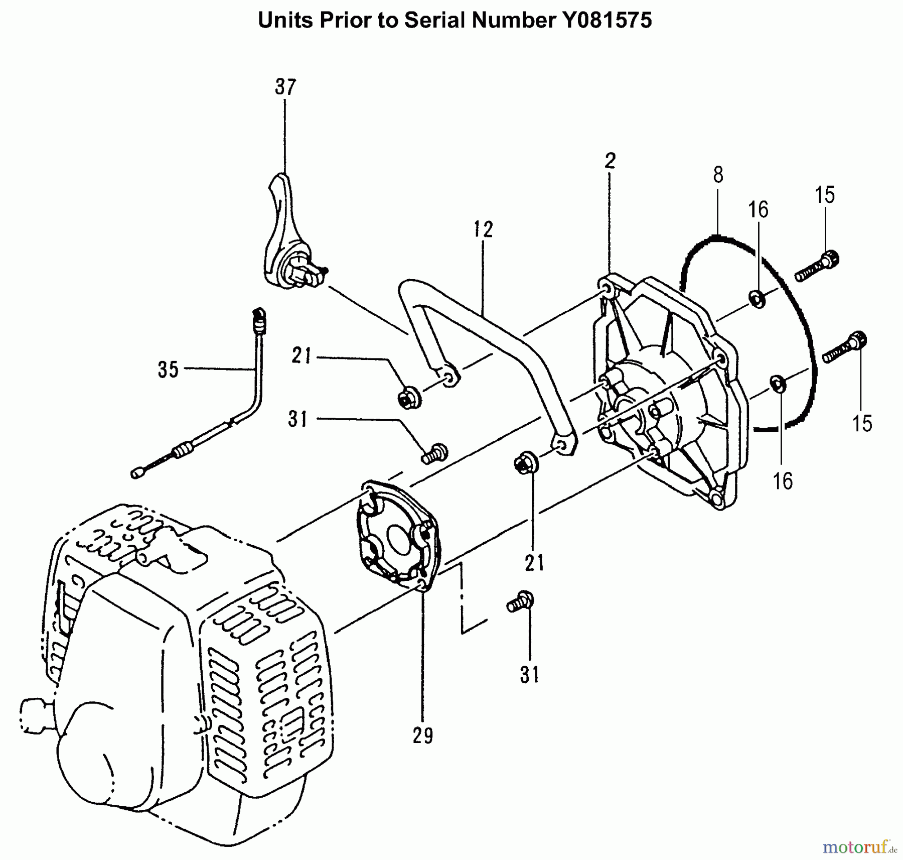 Tanaka Wasser Pumpen TCP-210 - Tanaka Centrifugal Pump Handle, Throttle & End Plate Units Prior To Serial Number Y081575