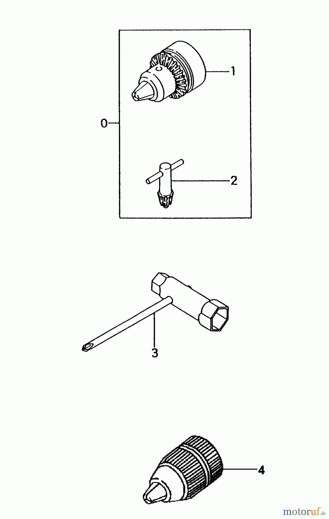 Tanaka Erdbohrer TED-210 - Tanaka Gas Drill Chuck & Key