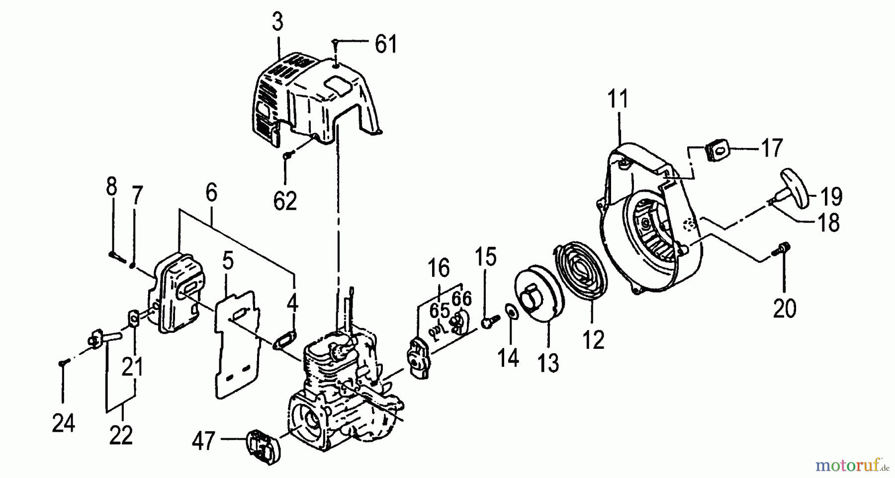 Tanaka Erdbohrer TED-210 - Tanaka Gas Drill Starter, Muffler & Cover