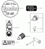 Tanaka TED-210C - Gas Drill (SN: T277487 - T2848900) Ersatzteile Chuck & Key, Wrench, Decals