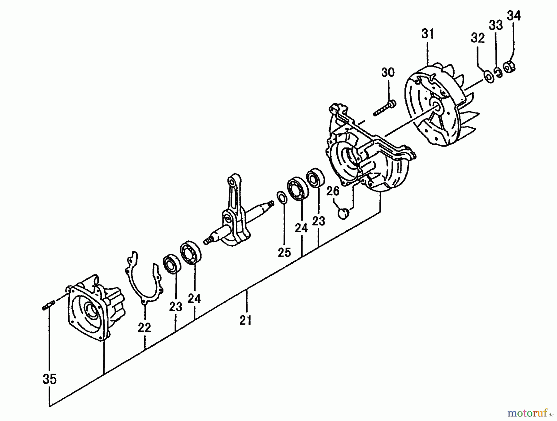 Tanaka Erdbohrer TED-210C - Tanaka Gas Drill (SN: U205952 - U268935) Crankcase, Magneto