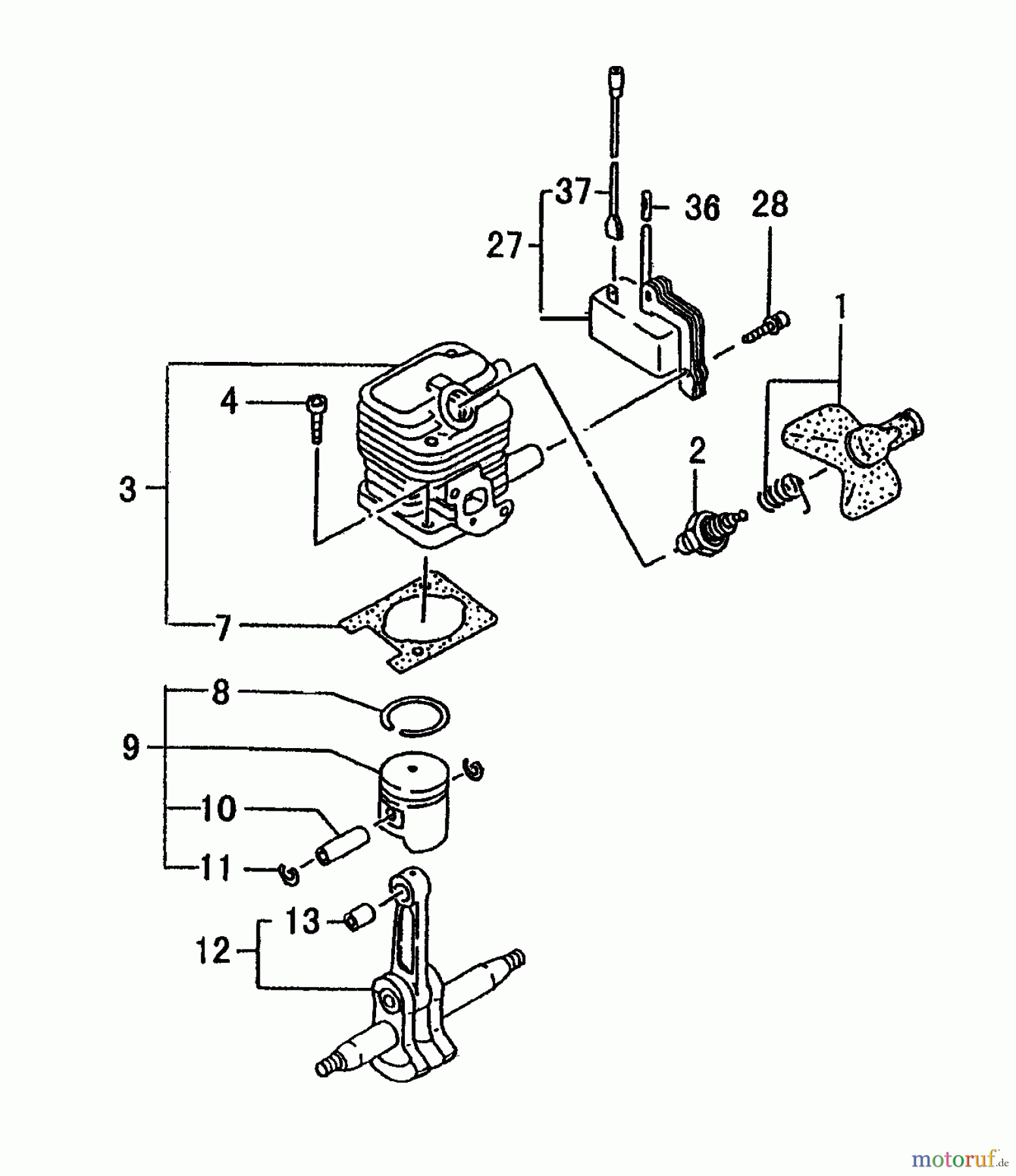  Tanaka Erdbohrer TED-210C - Tanaka Gas Drill (SN: T277487 - T2848900) Cylinder, Piston, Crankshaft, Ignition