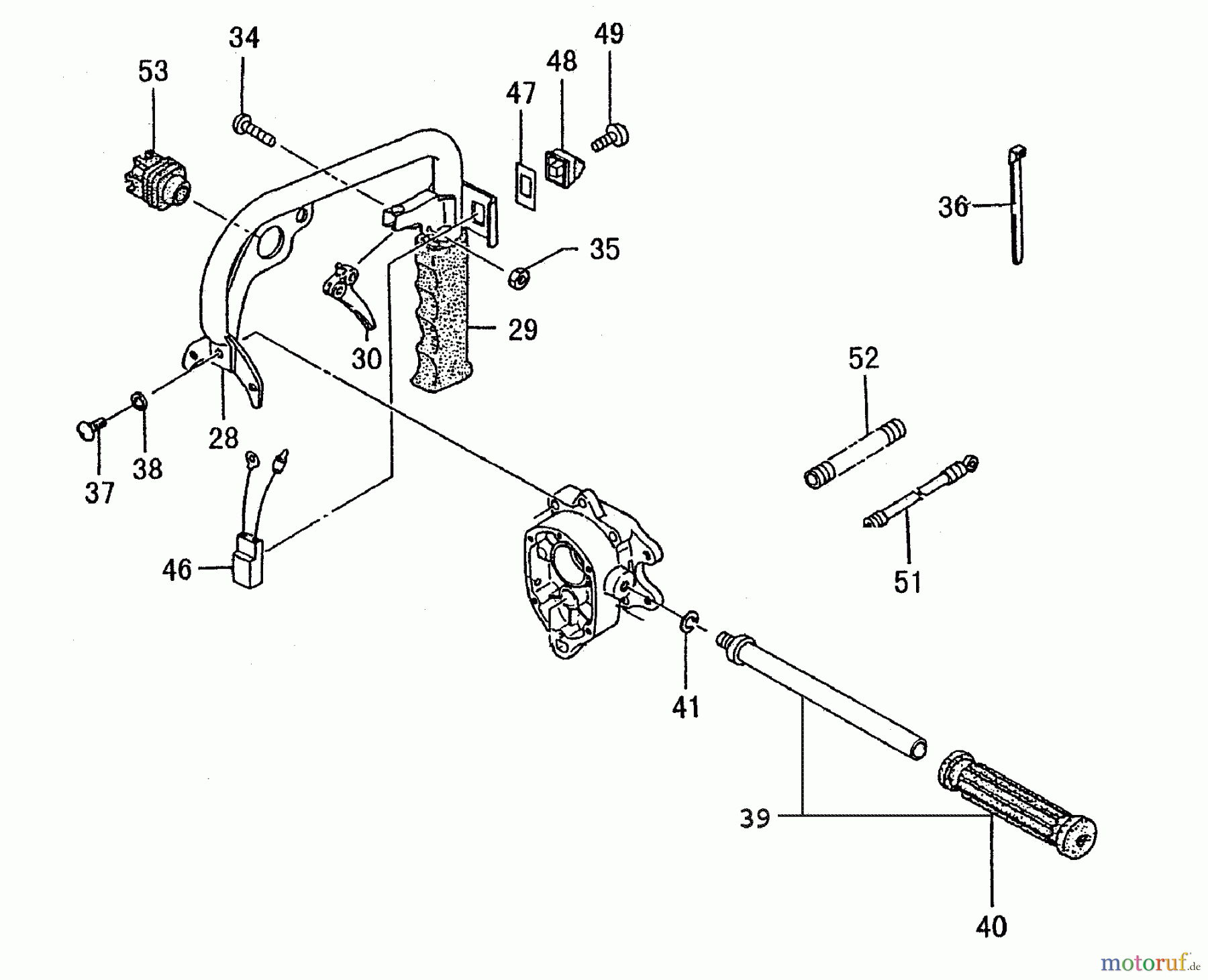 Tanaka Erdbohrer TED-210C - Tanaka Gas Drill (SN: T277487 - T2848900) Handles, Throttle, Stop Switch