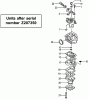 Tanaka TED-262 - Portable Gas Drill Ersatzteile Carburetor (Units after serial number Z207350)