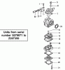 Tanaka TED-262 - Portable Gas Drill Ersatzteile Carburetor (Units from serial number S279071 to Z207350)