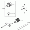 Tanaka TED-262 - Portable Gas Drill Ersatzteile Chuck, Key, Adapter, Tools