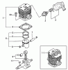 Tanaka TED-262 - Portable Gas Drill Ersatzteile Cylinder, Piston, Crankshaft