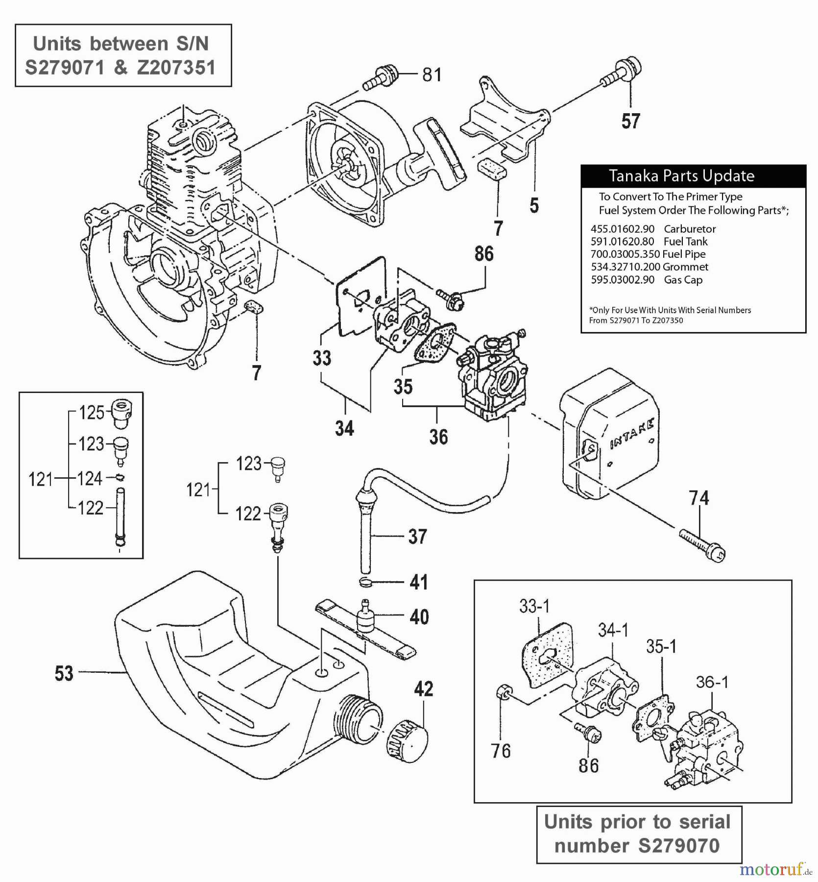  Tanaka Erdbohrer TED-262 - Tanaka Portable Gas Drill Fuel System (Older Versions)